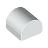 White Brick Curved 1 x 1 x 2/3 Double Curved Top, No Studs