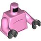 Torso Belly Bump Print, Bright Pink Arms, Black Hands