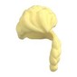 Hair Long, Swept Back Bangs, Long Braid over Left Shoulder