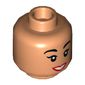 Minifig Head Jasmine, Female, Eyebrows, Red Lips, White Teeth Smile Print [Hollow Stud]