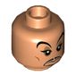 Minifig Head Jafar, Large Eyebrows, Dark Orange Cheek Lines, Black Goatee, Passive / Crooked Smirk Print