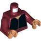 Torso Robe, Black with Sash Belt Print, Dark Red Arms, Nougat Hands