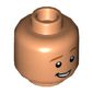 Minifig Head Hercules, Dark Orange Eyebrows and Chin Contour, Smile / Fierce Print