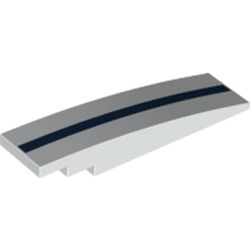 Slope Curved 8 x 2 No Studs with Dark Blue Line/Stripe print