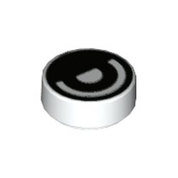 Tile Round 1 x 1 with Half Open Eye print