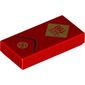 Tile 1 x 2 with Chinese/Mandarin Symbol in Gold Square