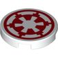 Tile Round 2 x 2 with Red Imperial Logo Print