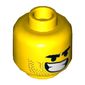Minifig Head Rex Dangervest, Wide Open Mouth / Lopsided Grin