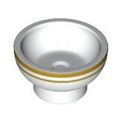 Equipment Dish / Bowl with 2 Gold Stripes Around Rim Print