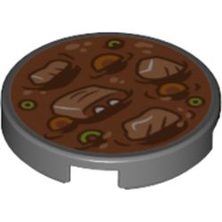 Tile Round 2 x 2 with Meal/Stew/Soup print