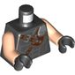 Torso Vest, Muscles, Dark Brown Shoulder Straps with Silver Plate Print, Light Nougat Arms, Black Hands