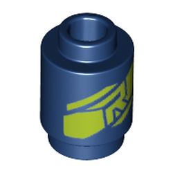 Brick Round 1 x 1 Open Stud with Lime 'R' Logo print