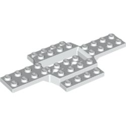 LEGO part 28324 Vehicle Base 6 x 12 x 3/4 with 4 x 2 Recessed Center with Smooth Underside in White