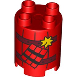 Duplo Brick Round 2 x 2 x 2 with Dynamite Print