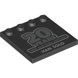 Plate Special 4 x 4 with Studs on One Edge and '20 Years LEGO Star Wars 1999-2019 Han Solo' print