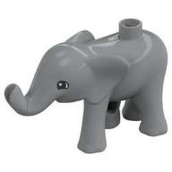 Duplo Animal Elephant Baby Walking with Semicircular Eyes Print
