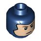 Minifig Head Captain America, Balaclava, Light Nougat Face, Determined / Smile Print