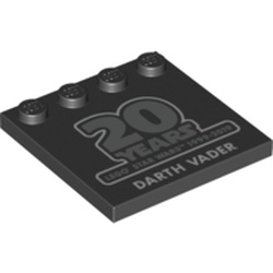Plate Special 4 x 4 with Studs on One Edge and '20 Years LEGO Star Wars 1999-2019 Darth Vader' Print
