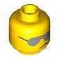 Minifig Head Bad Cop (Scribble Cop), Silver Sunglasses / Scribble-Face Frown Print