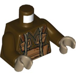 Torso Robe, with Straps, Medium Nougat Pouches and Panels Print, Dark Brown Arms, Dark Tan Hands
