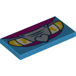 Tile 2 x 4 with Car Grill, Headlights, Heart print