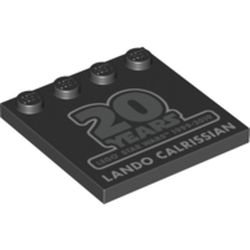 Plate Special 4 x 4 with Studs on One Edge and'20 Years LEGO Star Wars 1999-2019 Lando Calrissian' print