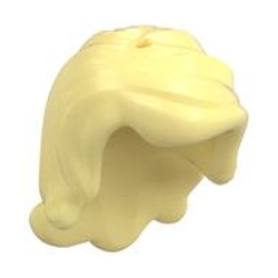 Hair Long Wavy, Right Side Part, with Short Sides, 2 Holes - 1 each on Top and Side (Ariel)