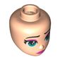 Minidoll Head Dark Turquoise Eyes, dark Pink Eye Liner, Dark Pink Lips