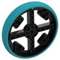 Wheel 88 x 14 with 4 Black Spokes with 4 Holes, 4 Inserts and Medium Azure Integral Tire