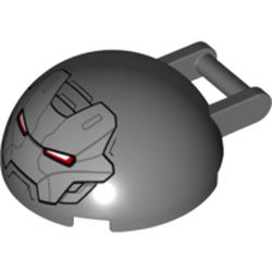Windscreen 4 x 4 x 1 2/3 Canopy Half Sphere with Handle and Silver War Machine Face Print