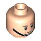 Minifig Head Captain Antilles, Dark Brown Eyebrows, Black Chin Strap Print