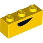 Brick 1 x 3 with Black Mouth print