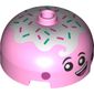 Brick Round 3 x 3 Dome with Center Stud with Ice Cream, Sprinkles, Happy Face Open Mouth print