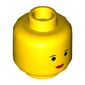 Minifig Head Leia / Padawan, Small Black Eyes, Eyelashes, Small Red Lips Print [Hollow Stud]