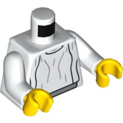 Torso Robe, Light Bluish Grey Belt Print (Princess Leia), White Arms, Yellow Hands