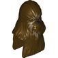 Minifig Head Special, Wookiee with Dark Tan Strokes in Fur