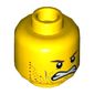 Minifig Head Chainsaw Dave, Reddish Brown Eyebrows, Stoppled Beard, Determined / Angry, Teeth Print [Hollow Stud]