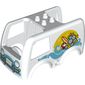 Duplo Van Body with 4 Studs on Top with Sea, Surfboard, and Flowers Print