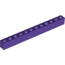LEGO part 6112 Brick 1 x 12 in Medium Lilac/ Dark Purple