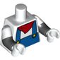 Torso, Dual Molded Arms, Shirt, Blue Overall, Yellow Buttons, Red Bow Tie Print (Mickey Mouse), White Sleeves Pattern, Black Arms, White Hands
