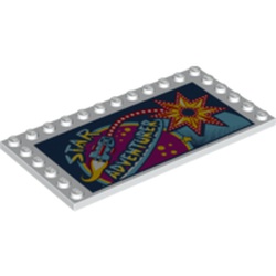 Plate Special 6 x 12 with Studs on 3 Edges and Carnival "Star Adventures" print