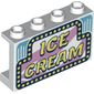 Panel 1 x 4 x 2 with Side Supports - Hollow Studs with 'Ice Cream' print