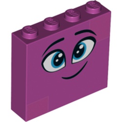 Brick 1 x 4 x 3 with Face, Smile, Blue Eyes print