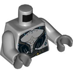 Torso Armor, Black and Dark Bluish Gray Plates, Belt Print, Light Bluish Gray Arms, Dark Bluish Gray Hands