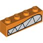 Brick 1 x 4 with Angry Mouth, Sharp Teeth print