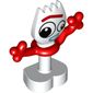 Minifig with Red Arms/Hands, Red Monobrow, Medium Blue Mouth, Black Eyes (Forky the Spork)