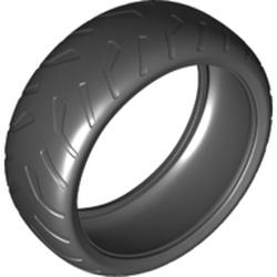 LEGO part 10046335 TYRE, WIDE, DIA. 94.3X38, NO. 1      in Black