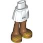 Minidoll Hips and Short Skirt with Medium Nougat Legs, Pearl Gold Sandals