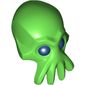 Minifig Head Special, Alien with 4 Mouth Tentacles and Blue Eyes Print