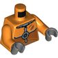Torso Space Suit, with Dark Bluish Gray Panels Print, Orange Arms, Dark Bluish Gray Hands